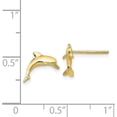 thumbnail image 4 of 14k Yellow Gold Dolphin Post Earrings - 13mm, 4 of 6