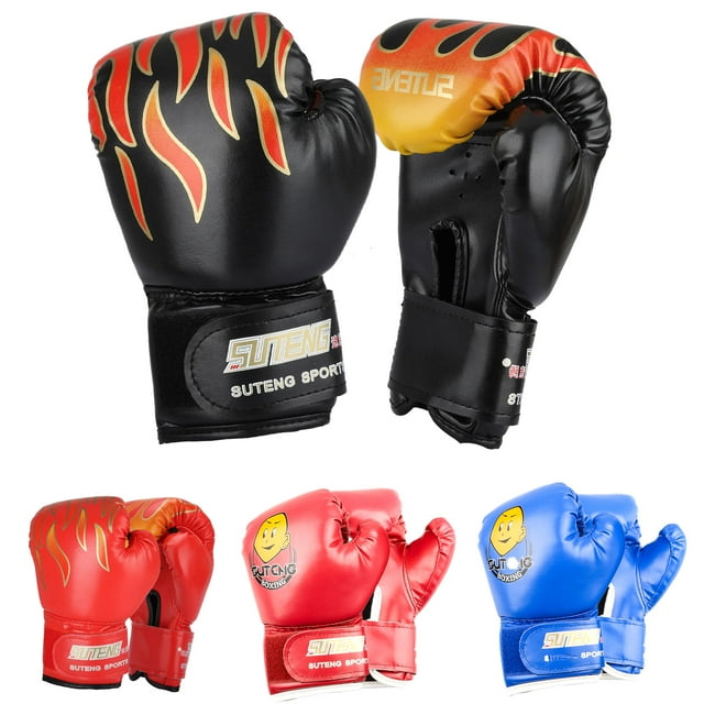 Guantes de boxeo para niños y niñas, de cuero sintético, para entrenamiento de boxeo, saco de boxeo, muay thai, sparring y kickboxing, para niños de 3 a 12 años.