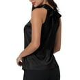 thumbnail image 3 of INSPIRE CHIC Women's Sleeveless Top Halter Neck Tie Back Satin Work Blouse, 3 of 6