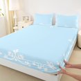 thumbnail image 3 of Feelyou Blue Bohemian Damask Queen Sheet Sets, Simple Fashion Bed Set, 4 Pieces, 3 of 7
