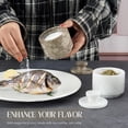 thumbnail image 4 of Radicaln Marble Salt Cellar with Lid 3" White and Oceanic Salt Dish Set of 2, Kitchen Salt Container, Spice Jars, Sugar Bowl & Seasoning Holder for Countertop Storage & Dining Décor, 4 of 7
