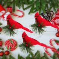thumbnail image 3 of 10 Pcs Artificial Bird Simulation Foam Bird with Pine Picks Red Artificial Birds Decor with Clip Christmas Wedding Party Decor, 3 of 9