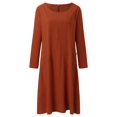 thumbnail image 4 of Sngxgn Womens Casual Long Dress Short/Long Sleeve Summer Loose Maxi Dresses(Orange,M), 4 of 5