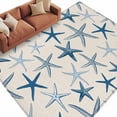 thumbnail image 2 of Summer Marine Life Washable Living Room Rugs 5'x7', Watercolor Blue Starfish Ocean Landscape Low Pile Throw Large Area Rugs Non-Slip Sturdy Edge Binding Carpet for Dining Room Bedside Kitchen, 2 of 9