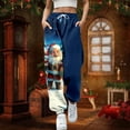 thumbnail image 2 of Fiaer Christmas Women's Sweatpants Trendy Baggy Xmas Pants Plus Size Santa Funny Graphic Elastic Waisted Casual Lace up Pockets Trousers Brown S, 2 of 4