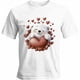 thumbnail image 1 of Camisetas informales de manga corta con estampado de corazones y oso blanco para hombre., 1 of 8