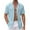 Light Blue, variant on Kovlvoll Mens Short Sleeve Button down Shirts Cotton Linen Casual Lapel Collared Beach Shirt Summer Tops
