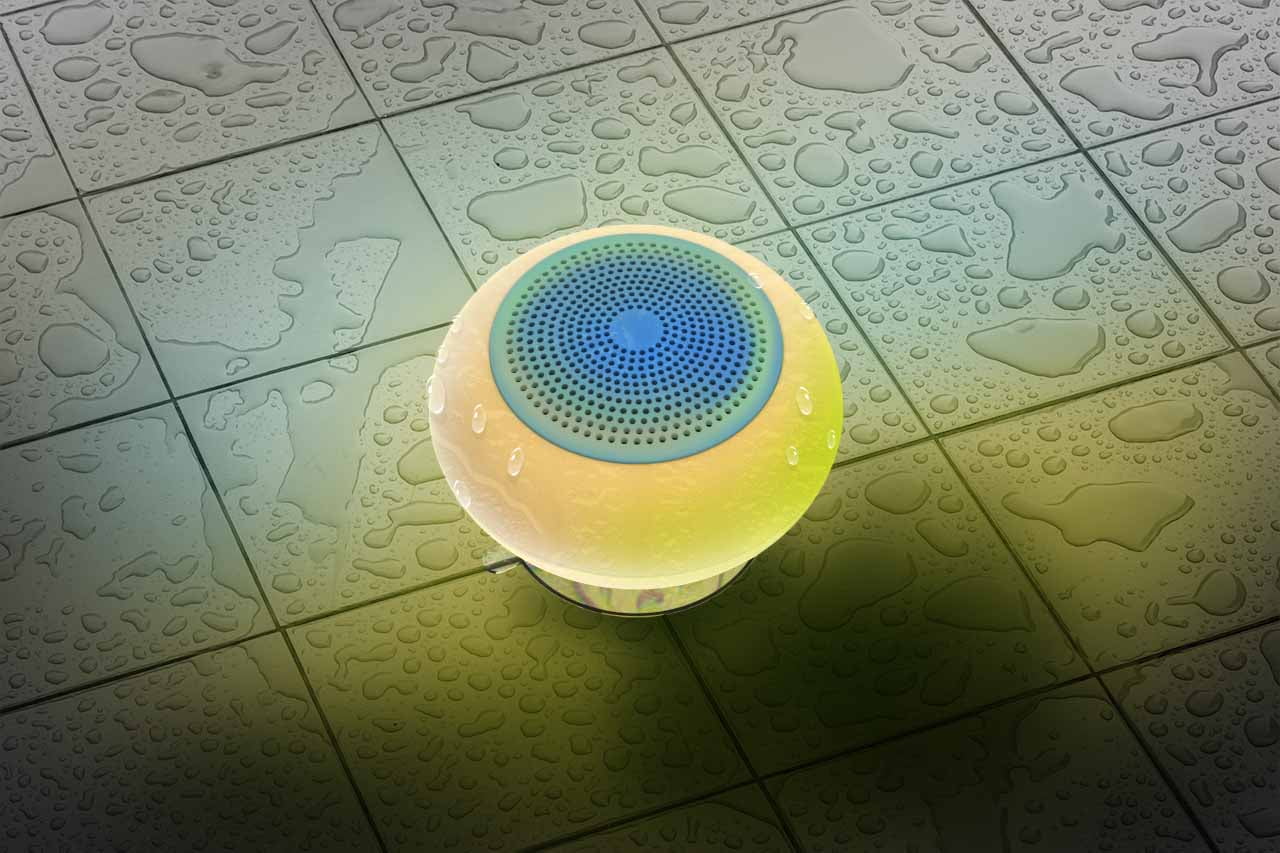 Ledeez Splash! Wireless Bluetooth Portable Speaker with LED Shower, White