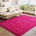 thumbnail image 3 of Janvonne Area Rugs for Bedroom,4x6ft Soft Non Skid Shaggy Carpets for Living Room, Dorms, Home Decor,Rose Red, 3 of 8