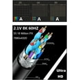 thumbnail image 4 of YISITIAN Câble HDMI Ultra HD 8K 2 Pieds, Angle Gauche 90 Degrés HDMI 2.1 Version Mâle à Femelle Câble de Protection Haute Vitesse pour Xbox TV PS4 PS5 Switch, Supporte 8K60Hz 4K120Hz (Gauche-FM) CJ919-24853, 4 of 7