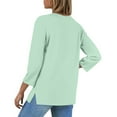 thumbnail image 4 of Women Blouses Dressy Casual 3/4 Sleeve Tee Tops Henley Neck Button Down Graphic Print Half Sleeve Tunic Shirts, 4 of 4