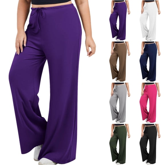 Admvng Leggings for Women Loose High Waist Wide Leg Workout Out Plus Size Yoga Pants, Size XL-4XL