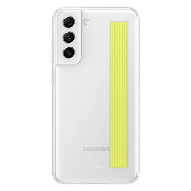 Funda transparente con correa para Samsung Galaxy S21 FE, verde oliva