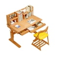 thumbnail image 3 of BALANBO Ergonomic Kids Desk and Chair Set, Adjustable Beech Wood Children Computer Desk with Shelf, 3 of 7