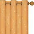 thumbnail image 1 of Blackout Grommet Curtains Pair, Energy Efficient Window Curtains with Wave Line Dots Printed Pattern for Kids Room, 42 x 72 Inch, Orange Flame, 2 Panels, 1 of 7