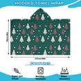 thumbnail image 2 of Dark Green Christmas Tree Pattern Hooded Bath Towel，50"x30" for Ages 3 To 12 Kids, Quick Dry Lightweight Soft Microfiber Hood Beach Towel Cover Up for Kids, 2 of 7