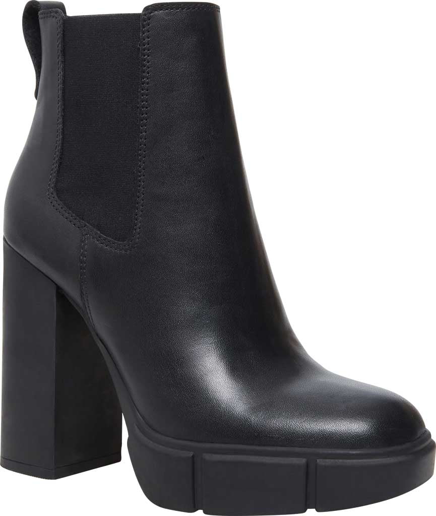 Details about   Steve Madden Women's Alyse Side cut  Leather Bootie Black