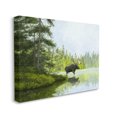 thumbnail image 4 of Stupell Industries Moose in Woodland Pond Nature Painting Gallery Wrapped Canvas Print Wall Art, 20 x 16, 4 of 8