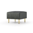 thumbnail image 6 of AUKFA Velvet Stripes Accent Armchair with Ottoman for Living Room Bedroom,Gray, 6 of 8