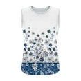 thumbnail image 4 of Fmbrln Tank Tops for Women Summer Sleeveless Crew Neck Floral Print Boho Tops Fashion Casual Beach Vacation Tees Blouses, 4 of 5