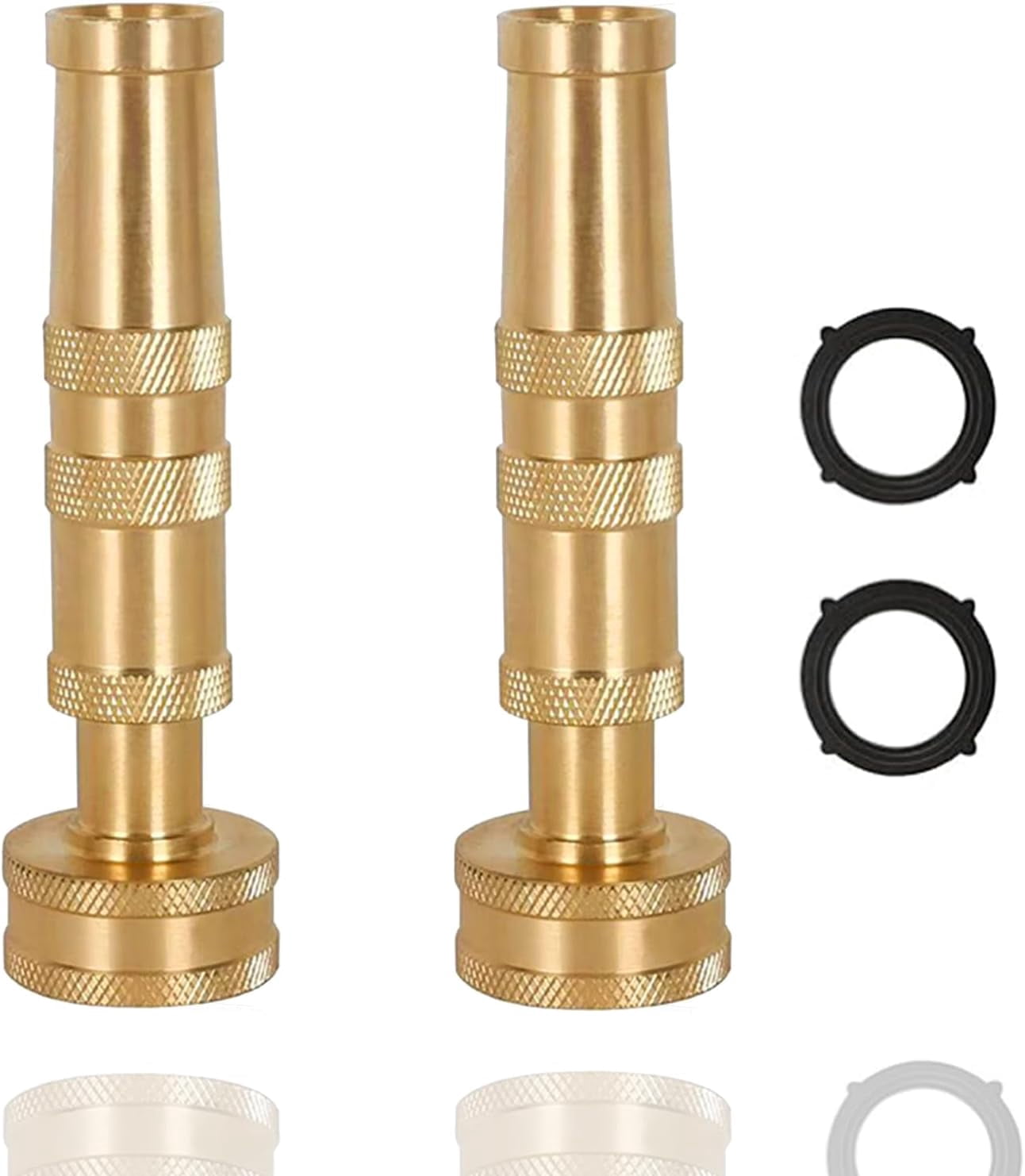 HRTGFD-High-Pressure Brass Adjustable Twist Nozzle, Garden Hose Heavy Duty Nozzle Sprayer for Car Washing, Cleaning,Patio, Lawn,2-Pack