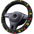 thumbnail image 1 of Colorful Dog Cat Paw Print Steering Wheel Cover Non-Slip Elastic Universal Accessories Fit Suvs Vans Sedans Cars Trucks Decor, 1 of 7