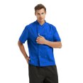 thumbnail image 2 of TopTie Unisex Short Sleeve Chef Coat Jacket, Royal Blue, 2 of 6