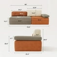 thumbnail image 3 of NessCarsti 79.9" Modern Modular Sectional Sofa, Mixed Gray Beige Rust Fabric, Living Room Couch with Adjustable Design, 3 of 6