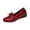 Wine, variant on pwidon Women's Wedge Loafers Slip On Textured Bow Comfort Low Wedge Office Walking Dress Shoes Beige 5.5