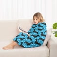 thumbnail image 4 of Blue Dachshunds Dog Blanket Hoodies for Kids 6-13YR Oversize Wearable Blanket Hoodies for Boys Girls Teens, 4 of 7