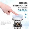 thumbnail image 4 of HEATGENE Bathroom Sink Drain Brushed, Pop Up Drain Stopper for Bathroom Sink, Bathroom Sink Drain Stopper Pop Up, Pop Up Drain with Overflow, Fits 1-1/2" Opening with a 1-1/4" Tailpiece, 4 of 8