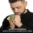 thumbnail image 5 of Exquisite Rosary Green Saint Jude Cross Pendant Mexican Necklace - Braided Cord Green Crystal beads Chain, Charm Accessories for Men and Women, Catholic St Jude Elegant Religious Jewelry Gift Idea, 5 of 6