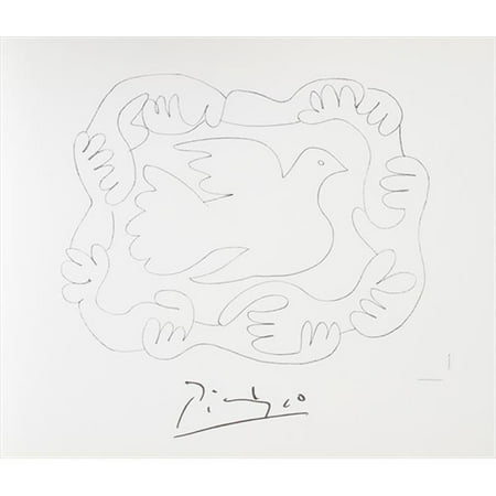Pablo Picasso 2027 Etudes De Mains et Colombe, Lithograph on Paper 29 In. x 22 In. - Black, White