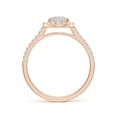 thumbnail image 2 of Angara Natural Opal Ring - Prong-Set Oval Opal Halo Ring with Diamonds for Women | October Birthstone Jewelry | 14K Rose Gold Opal Ring (Ring Size = 8.5), 2 of 9