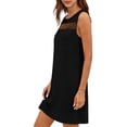 thumbnail image 3 of Dresses for Women Summer Cotton Like Crewneck Sleeveless T Shirt Sundress Womens Casual Solid Round Neck Lightweight Comfy Beach Vacation Cut Out Mini Tank Dress, 3 of 7