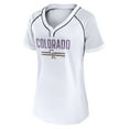 thumbnail image 2 of Women's Fanatics White Colorado Rockies Play Calling Raglan V-Neck T-Shirt, 2 of 3