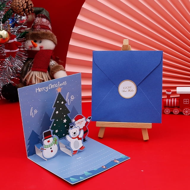 3D Christmas Greeting Card Creative Christmas Eve Message Holiday Card Christmas Surprise Gift Holiday Blessing