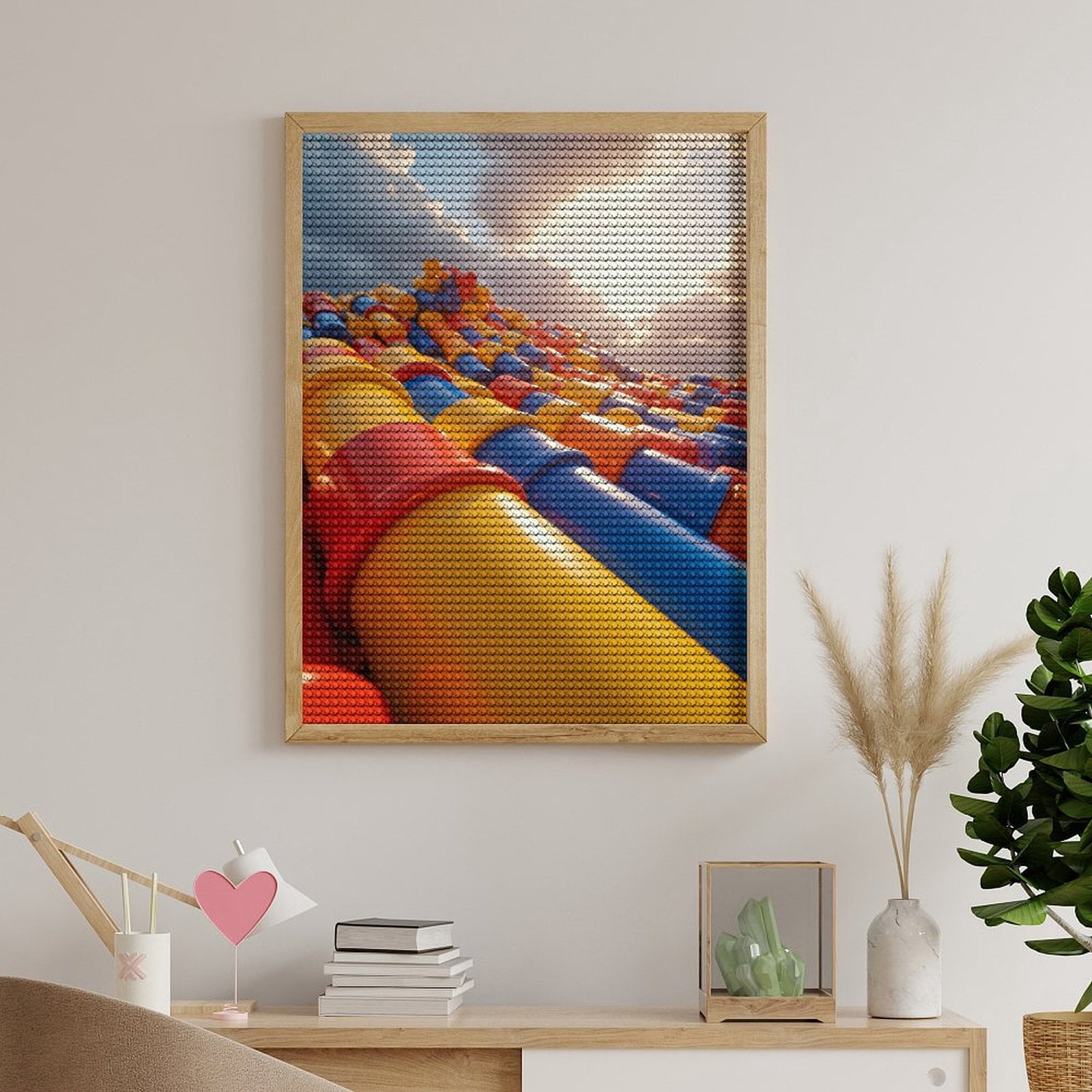Diamond Art Kits for Adults, Colorful Tubes Sky View Sunset 5D Diamond Painting Kits for Adults Beginners, DIY Full Drill Diamond Painting, Gem Art and Crafts 12x16