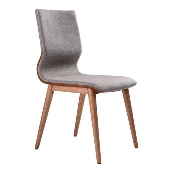 Armen Living Robin Modern Fabric Dining Chair in Gray (Set of 2)