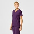 thumbnail image 4 of Wink W123 Women's Stylized V-Neck Scrub Top, Eggplant, M Womens, 4 of 6
