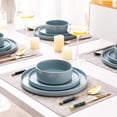thumbnail image 5 of AmorArc Ceramic Dinnerware Set for 6 | Speckled Stoneware Plates and Bowls with Rustic Terracotta Underside| Scratch Resistant,Dishwasher & Microwave Safe Dishes Sets- 18pcs Blue, 5 of 10
