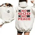 thumbnail image 5 of No God No Peace Hoodie – Double-Sided Christian Graphic Pullover, Know God Know Peace Faith Outfit, Unisex Religious Hoodie Gift for Boyfriend, 5 of 7