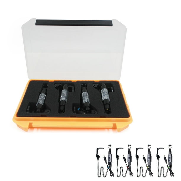 4 indicadores LED para pesca, luces indicadoras de alarma de mordida iluminadas