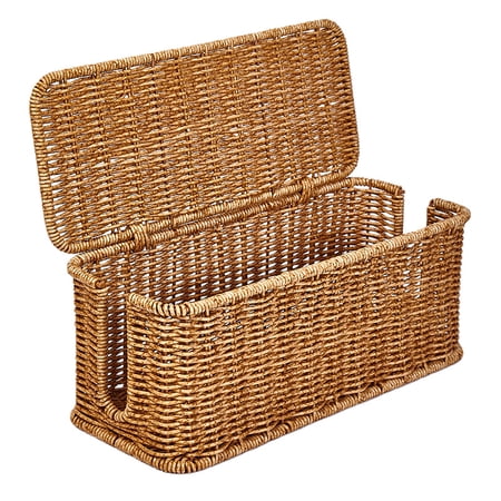 Desktop Cable Management Box Wicker Style Storage for Power Cords and Chargers Handwoven Rattan Look Organizer Desktop Cable Management Box Wicker Style Storage for Power Cords and Chargers Handwoven Rattan Look Organizer