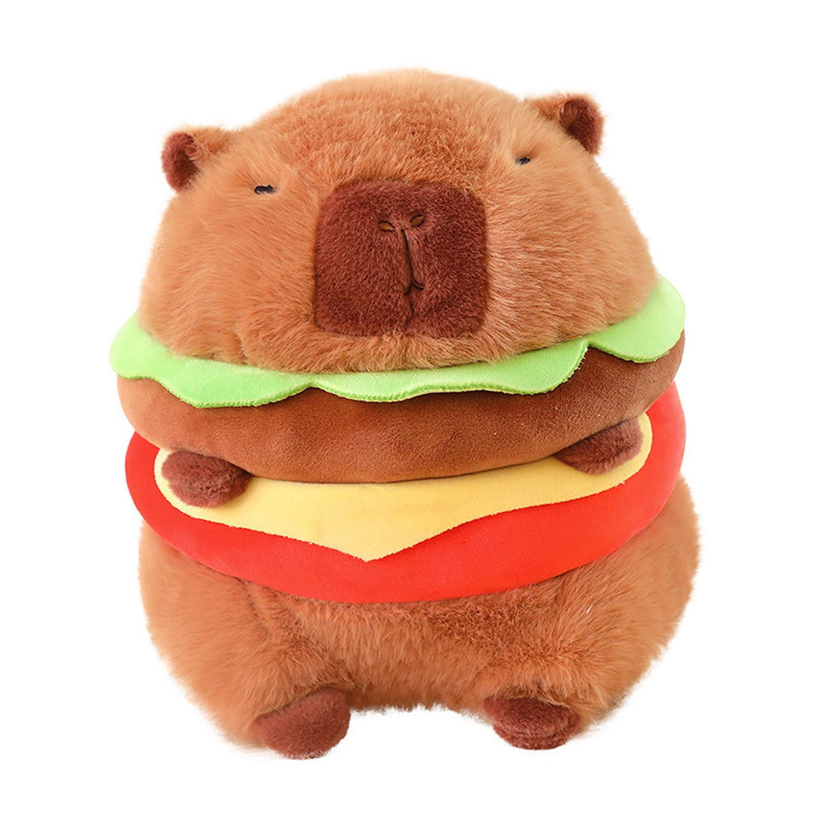 LeeQinersw Hamburger Plush Doll Stuffed Animal Back Cushion Funny Stuffed Toy Capybara Doll 35cm