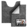 thumbnail image 1 of Alfombras de baño de chenilla Hearth & Harbor gris 43 x 61 y 51 x 61 cm, 1 of 9