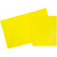 thumbnail image 1 of JAM PAPER Plastic 2 Pocket POP Folders - Durable School Folders - Yellow - Bulk 48/Pack, 1 of 5