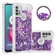 thumbnail image 1 of Funda para Motorola Moto G30/G10 con Brillo Líquido Flotante, Purpurina, Parachoques y Anillo Giratorio Soporte, 1 of 5