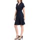 thumbnail image 4 of INSPIRE CHIC Vestido de Camisa con Cuello Notched y Escote en V para Mujeres, Cintura Elástica con Bolsillos, S Azul Marino, 4 of 6