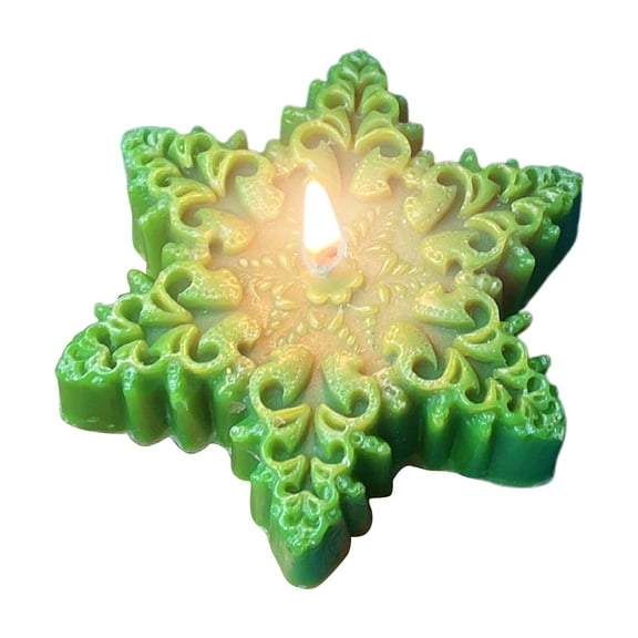 Uutvmp Christmas Candles, Green Snowflake Scented Candles, Tea Lights Candles Home Table Candles Gifts for Christmas Party Home Decoration